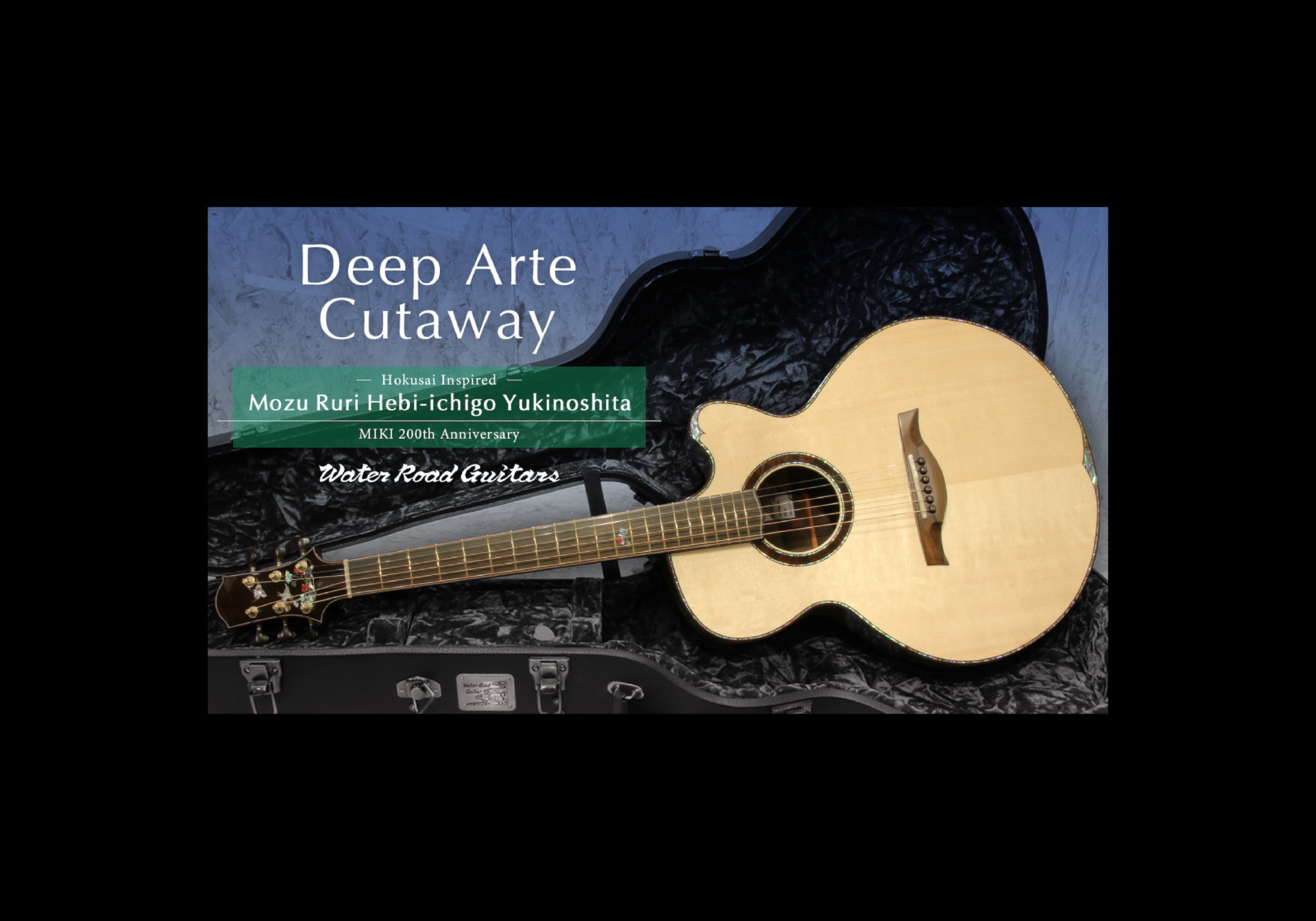 Water Road Guitars Deep Arte Cutaway Hokusai Inspired “Mozu Ruri