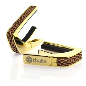 thalia capos thalia capo Hawaiian Koa Celtic Knot Engraved 24K Gold タリア・カポ タリアカポ